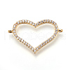 Brass Micro Pave Cubic Zirconia Links KK-O109-15G-1