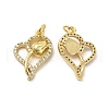 Brass Micro Pave Clear Cubic Zirconia Pendants KK-E068-VB192-1