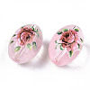 Printed & Spray Painted Transparent Glass Beads GLAA-S047-07A-A01-2