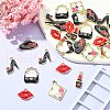 30Pcs 6 Styles Rack Plating Alloy Enamel Pendants ENAM-CJ0004-75-5