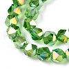 Electroplate Transparent Glass Beads Strands X-EGLA-T019-06D-3