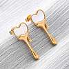 304 Stainless Steel Natural White Shell Stud Earrings EJEW-Z118-01G-1