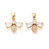 Brass Micro Pave Cubic Zirconia Charms KK-N272-10G-1