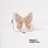 Butterfly Brass Micro Pave Cubic Zirconia Open Cuff Ring for Women BS0531-9-1