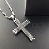 Stylish Stainless Steel Cross Pendant Necklaces for Men's Fashion Accessories GA9172-1