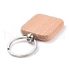 Natural Wood Keychain HJEW-P008-05-2