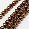 Electroplate Non-magnetic Synthetic Hematite Beads Strands X-G-J169A-3mm-01-1