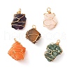 Rough Raw Natural Mixed Stone Pendants PALLOY-JF00848-1