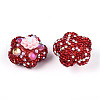 Flower Shape Polymer Clay Rhinestone Beads CLAY-U023-01A-2