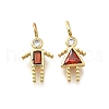 Brass Micro Pave Cubic Zirconia Pendants KK-D339-01G-02-2