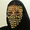 Middle Eastern Vintage Brass Coin Tassel Face Veil Holiday Party Accessory RO3391-2