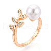 Brass Micro Pave Clear Cubic Zirconia Cuff Ring Settings KK-T076-15G-8