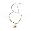 Summer Beach Natural Cowrie Shell Flower with Blue Resin Evil Eye Pendant Adjustable Necklaces for Women FS-WG177B0-01-3