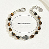 Natural Tiger Eye & Non-magnetic Synthetic Hematite Bead Bracelets for Daily Wear and Parties EA3590-1-3