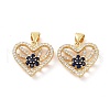 Brass Micro Pave Cubic Zirconia Pendants ZIRC-I063-38G-2
