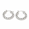 304 Stainless Steel Curb Chain Shape Stud Earrings for Women X-EJEW-F283-02P-1