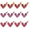 12Pcs 3 Colors Brass Micro Pave Cubic Zirconia Charms ZIRC-SZ0001-58-1