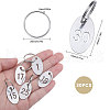 Globleland 30 Sets 30 Styles Stainless Steel Keychains KEYC-GL0001-15-2
