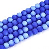 Frosted Opaque Glass Beads Strands GLAA-T032-P4mm-MBB11-1