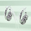 C-Shaped with knot Brass Stud Earrings EJEW-R025-28P-3