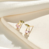 925 Sterling Silver Micro Pave Cubic Zirconia Stud Earrings EJEW-K284-08G-2