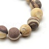 Frosted Natural Zebra Jasper Round Bead Strands G-M064-8mm-03-2