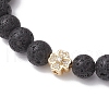 Natural Lava Rock Round Beads Stretch Bracelets BJEW-JB11829-3