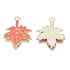 Autumn Theme Rack Plating Alloy Enamel Pendants X-ENAM-N055-068-3