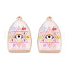 Printed Rack Plating Alloy Enamel Pendants ENAM-T020-03C-1