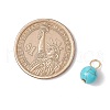 5Pcs 5 Colors Dyed Synthetic Turquoise Round Charms PALLOY-JF03415-2