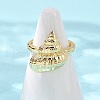 Ocean Theme Brass Cuff Rings RJEW-C135-01G-04-3