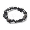 Chip Natural Obsidian Stretch Beaded Bracelets for Kids BJEW-JB06305-07-1