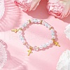 Alloy Pendants with ABS Plastic Imitation Pearl Beads and K9 Glass and Brass Grade A Rhinestone Spacer Beads and Flat Elastic Crystal String Bracelets BJEW-JB11778-02-1