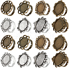 SUNNYCLUE 16Pcs 8 Style Adjustable Alloy Finger Rings Components FIND-SC0008-68-1