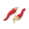 Brass Enamel Pendants KK-A252-13B-G-2