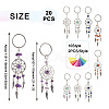 Kissitty 20Pcs 10 Style Natural Chip Gemstone Keychain KEYC-KS0001-05-3