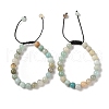 8mm Round Natural Flower Amazonite Braided Bead Bracelets BJEW-C067-01B-23-1