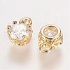 Brass Rhinestone Charms RB-E507-02G-1