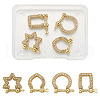 4Pcs 4 Style Brass Micro Pave Clear Cubic Zirconia D-Ring Anchor Shackle Clasps ZIRC-PJ0001-02-1