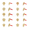Unicraftale 20Pcs 10 Styles Rack Plating Golden Alloy with Rhinestone and ABS Pearl Stud Earring Findings EJEW-UN0002-38-1