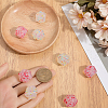 Gorgecraft 8Pcs 2 Colors Hexagon with Heart Pattern Silicone Focal Beads SIL-GF0001-52-3