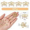 SUPERFINDINGS 16Pcs Brass Micro Pave Clear Cubic Zirconia Links Connectors ZIRC-FH0001-41-2