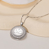 Simple Brass Geometric Flat Round Pendant Necklaces for Women IT8836-3