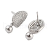 Rack Plating Round Brass Stud Earrings EJEW-N055-42P-RS-2