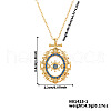Bohemian Brass Pave Blue Cubic Zirconia Eye Pendant Necklaces NX3734-1-4