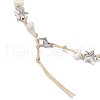 Beach Starfish Turtle Synthetic Magnesite & Natural Cowrie Shell Beaded Anklets AJEW-AN00687-03-3