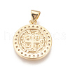 Brass Micro Pave Cubic Zirconia Pendants ZIRC-L078-046G-NR-2