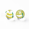 Transparent Glass Enamel Beads GLAA-N049-022-2