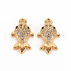 Brass Micro Pave Clear Cubic Zirconia Charms KK-S360-120-NF-1