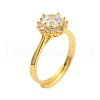 Mother's Day Rings Clear Cubic Zirconia Adjustable Rings RJEW-L120-018G-04-1